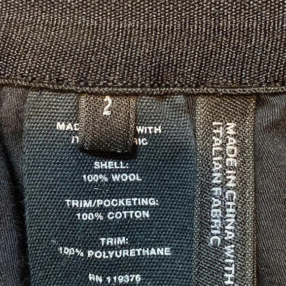 Helmut Lang 100% Wool Crop Black Pants with Side Tape Detailing - Picture 5 of 9